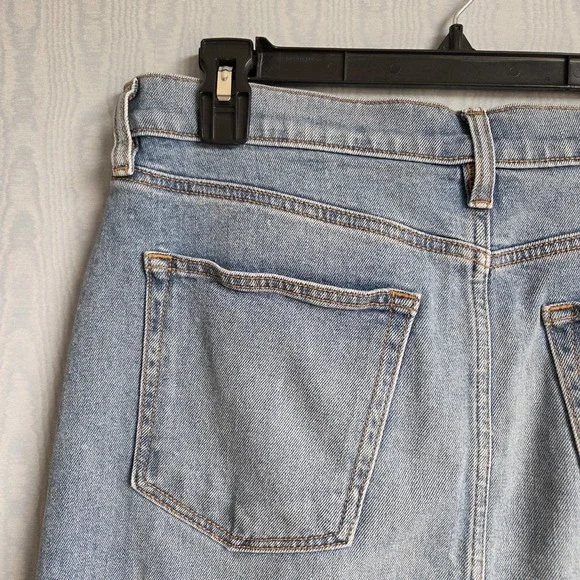 Loft Outlet Womens 6 Denim Blue Jean Knee Length Skirt 5 Pocket Light Wash - Picture 3 of 8